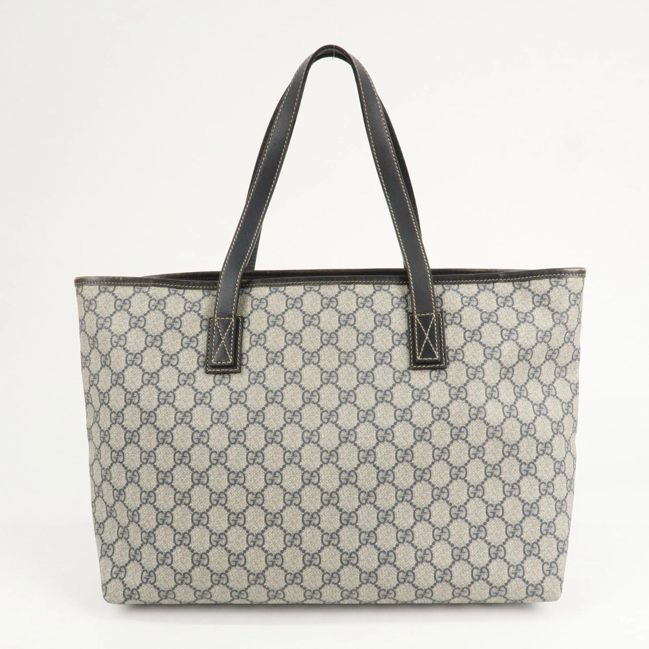 GUCCI GG Supreme Leather Tote Bag- Navy