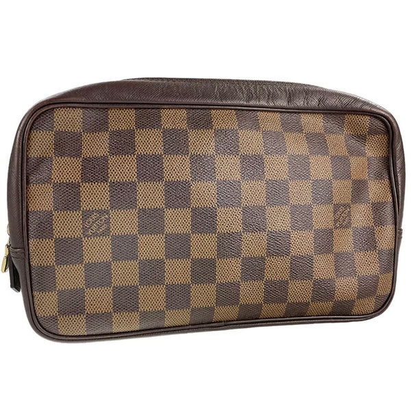 Louis Vuitton Damier Trousse Toilette Leather Coated Canvas Brown Pouch