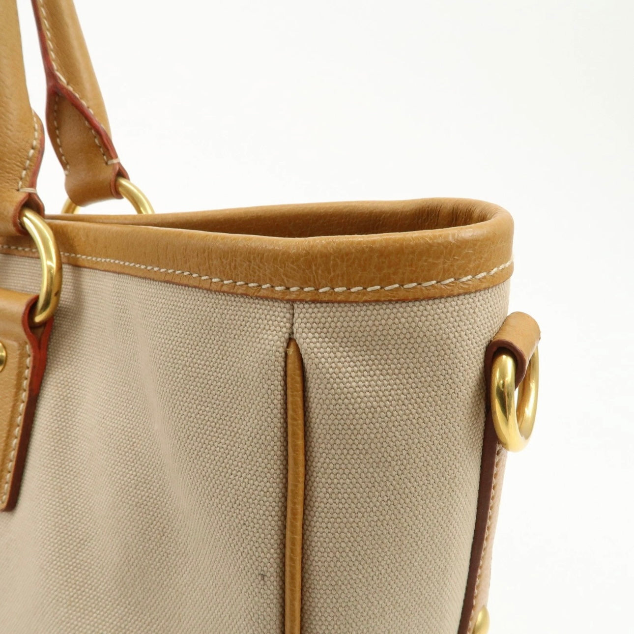 PRADA Leather Canvas shoulder& hand bag