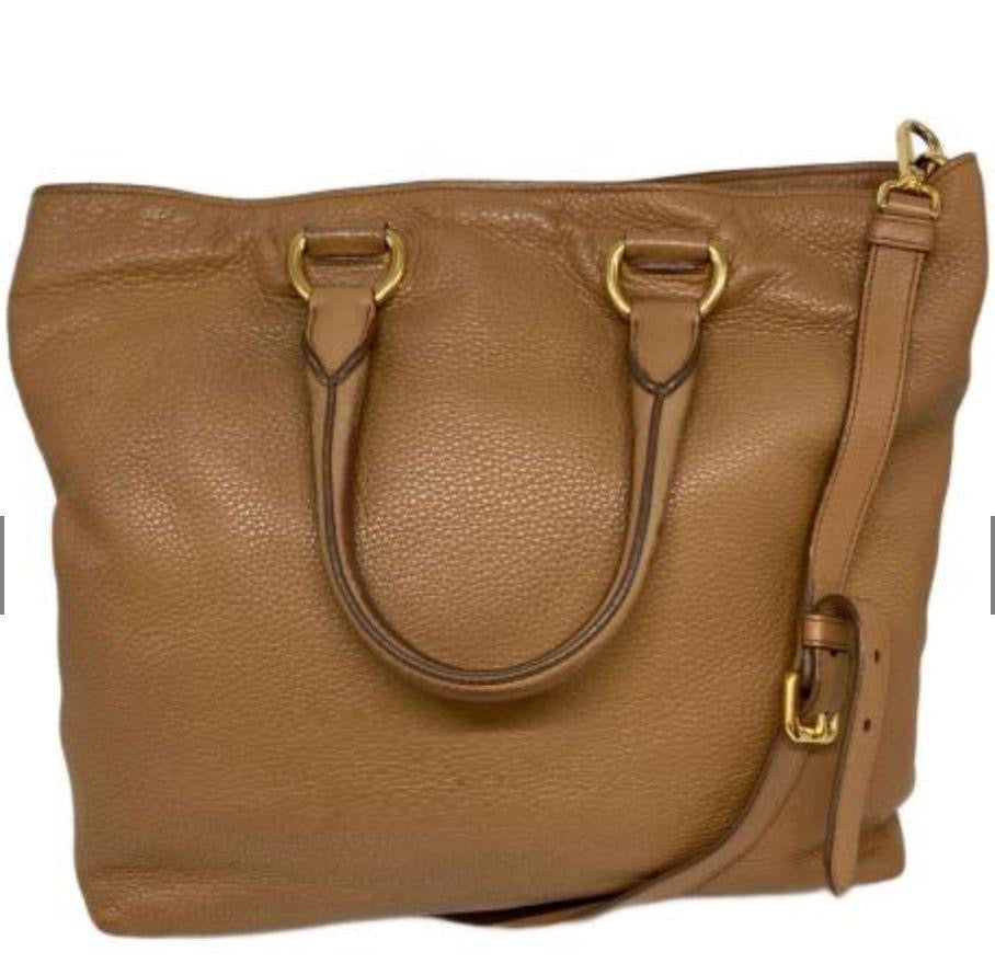 Prada leather tote crossbody bag