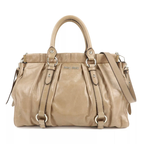 PRE-ORDER! MIU MIU Leather Shoulder& Hand Bag Beige