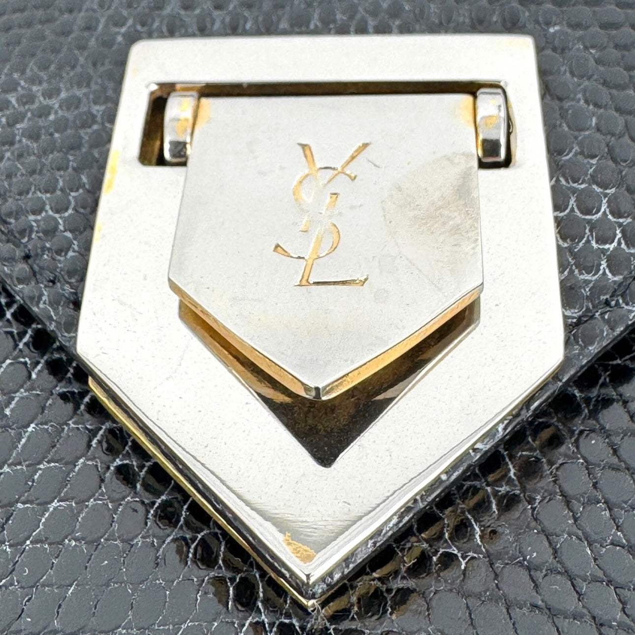 Yves Saint Laurent Shoulder Bag Leather Black Vintage YSL