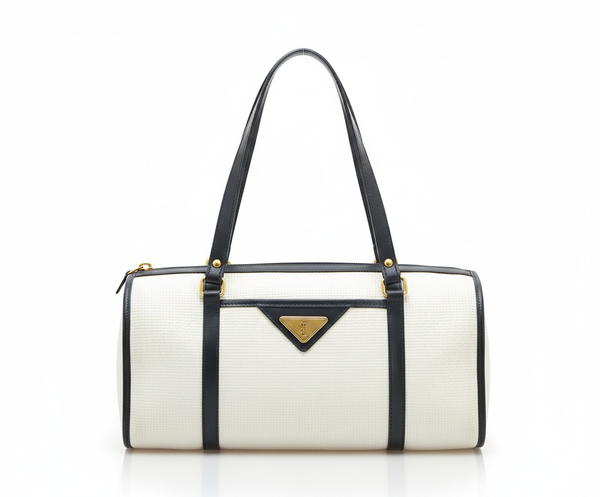 Saint Laurent Yves Hand Shoulder Bag - White, PVC Leather 