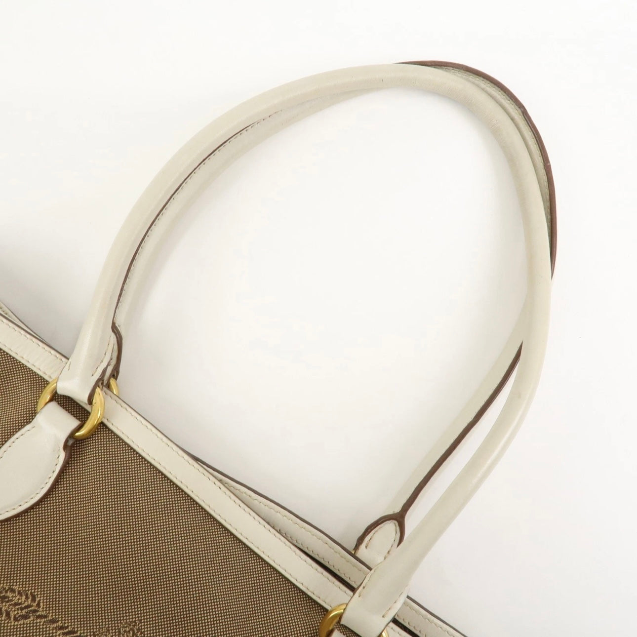 PRADA Jacquard Leather Tote Bag- Beige Ivory