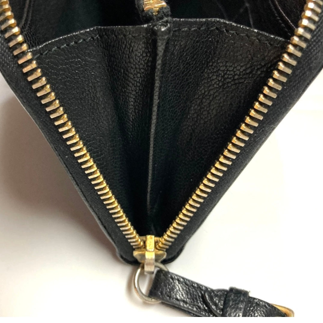 MIU MIU VINTAGE ZIP AROUND EMBOSSED LEATHER LONG WALLET