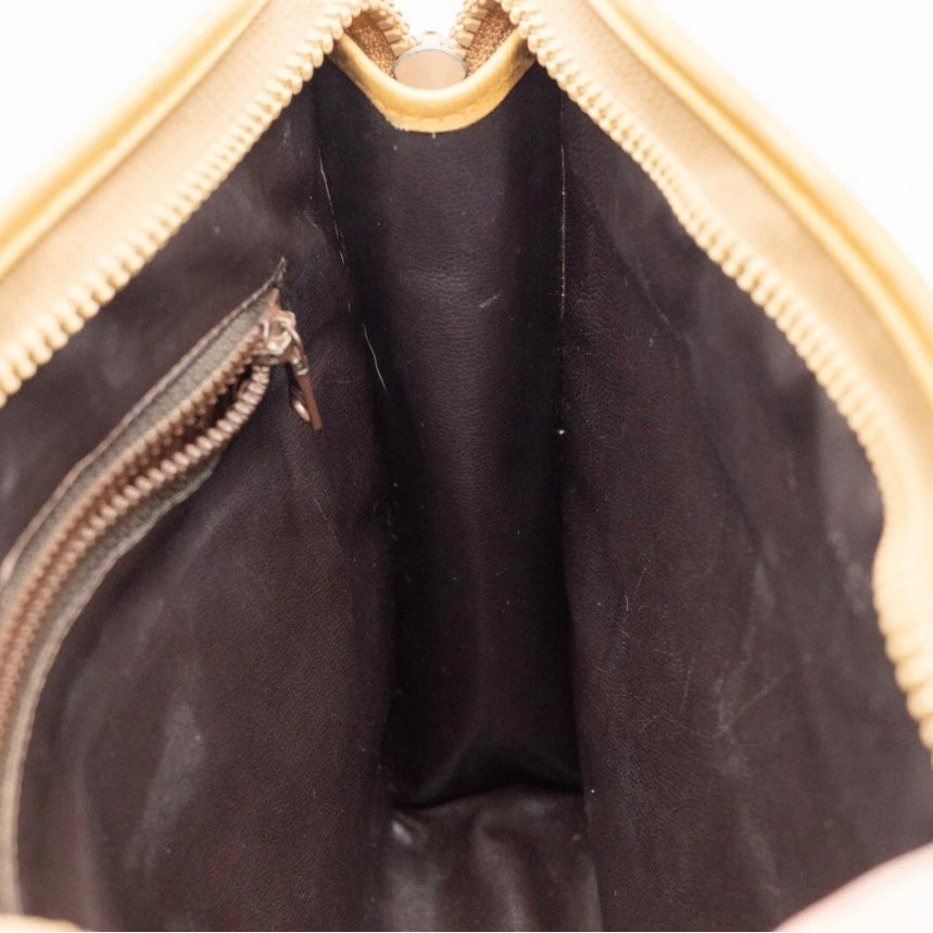 CELINE Macadam Clutch Bag- Leather PVC Beige, Gold