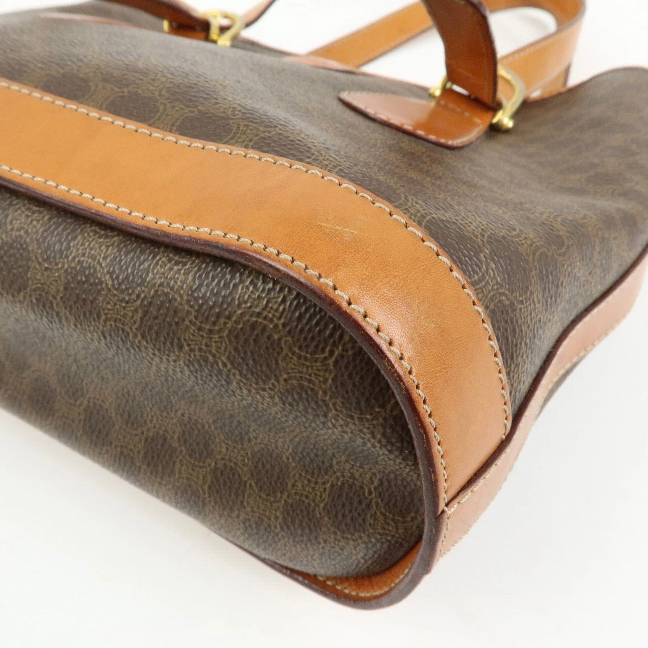 CELINE Macadam Tote Shoulder Bag Brown