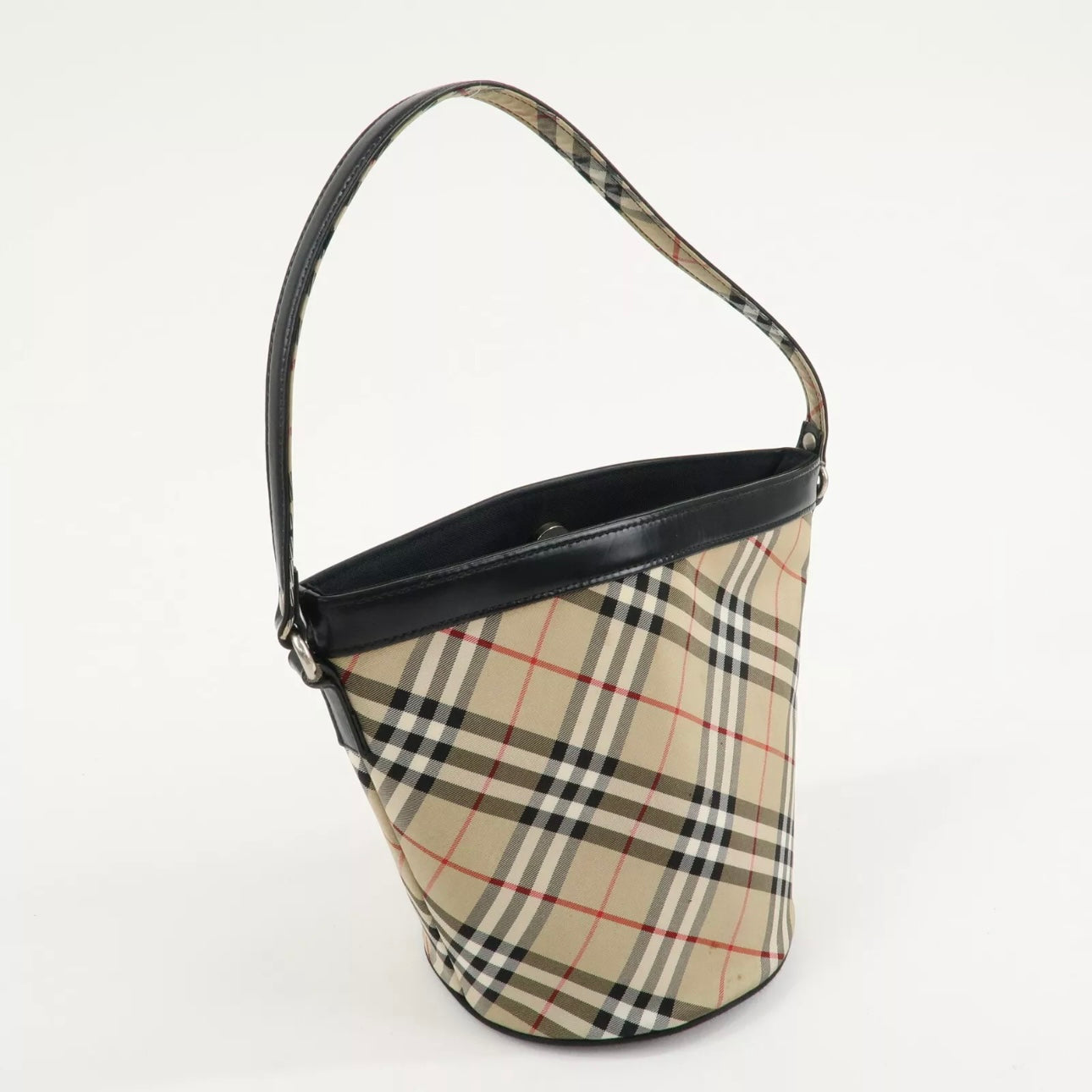 Burberry Canvas Leather Nova Check Shoulder Bag