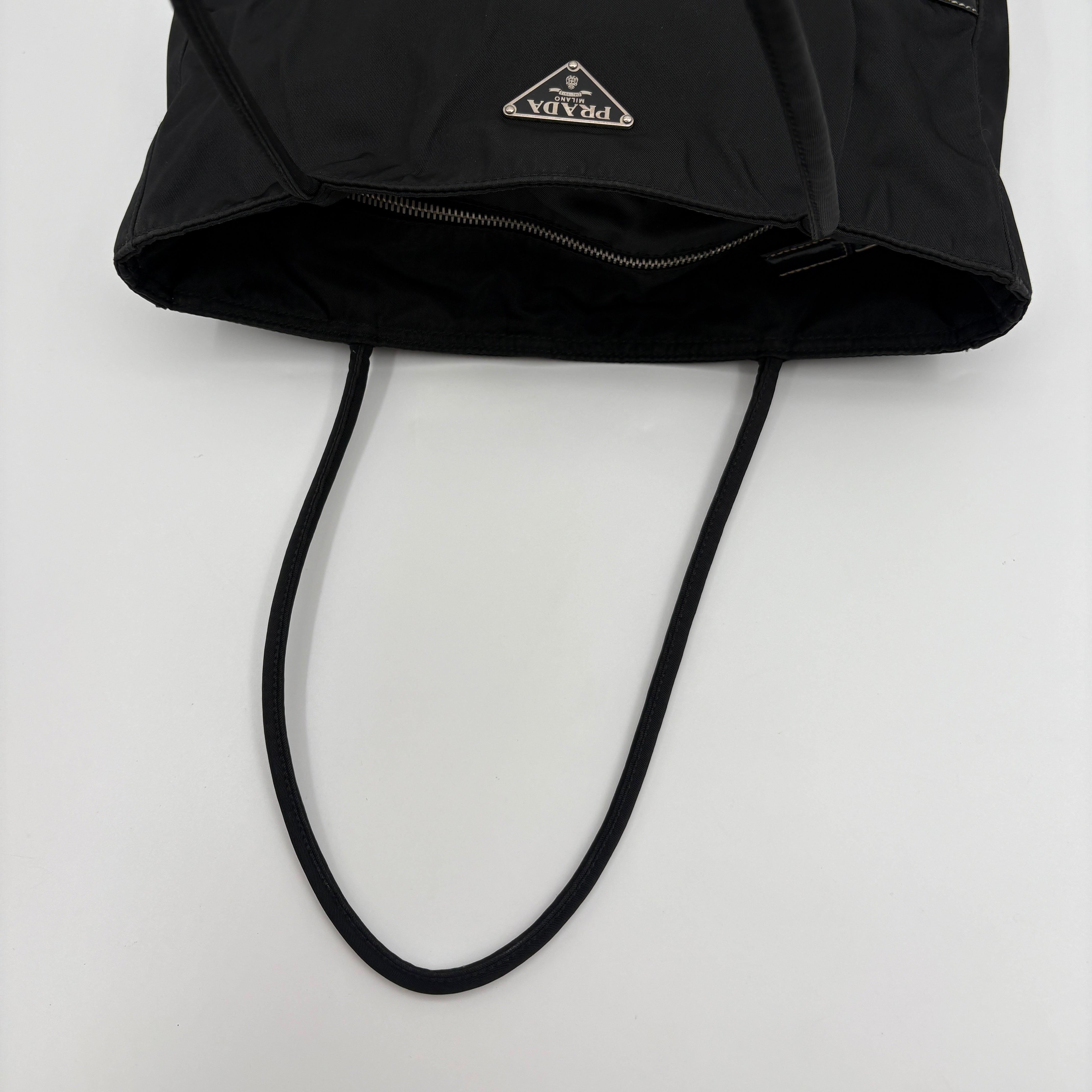 Prada Triangle Tote Shoulder Bag Nylon