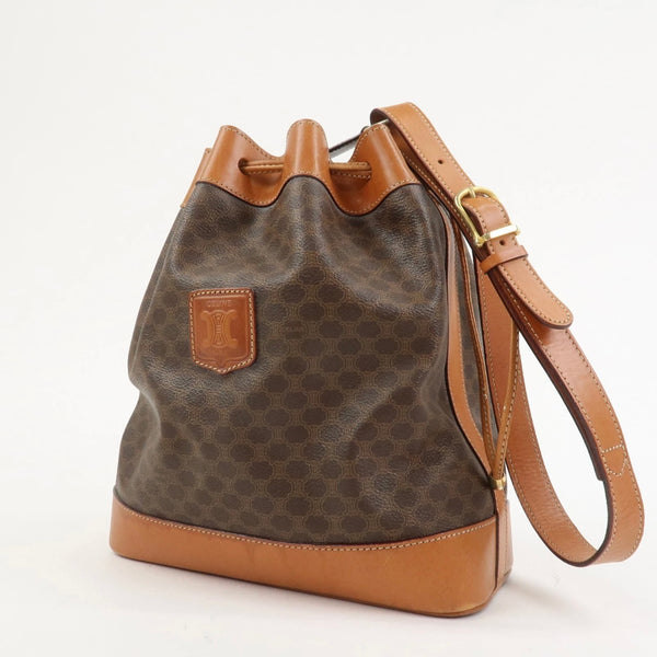 CELINE Macadam Bucket Drawstring Shoulder Bag