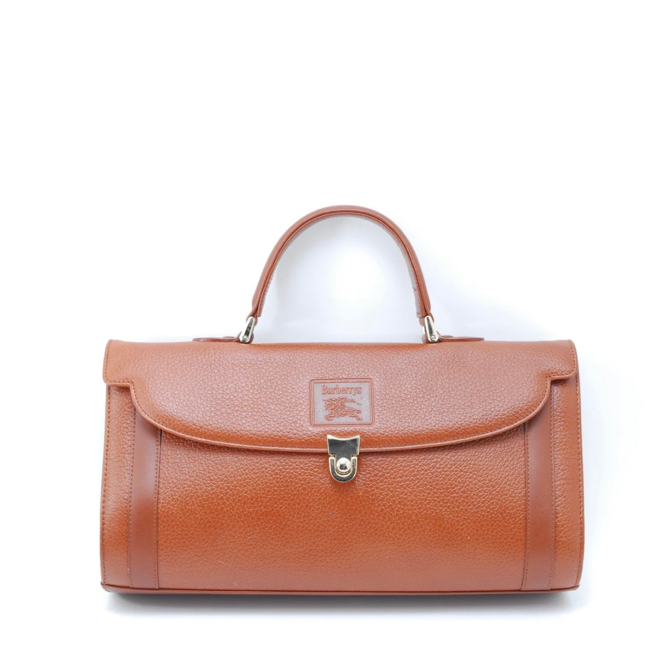Burberry Vintage Top Handle Handbag - Brown, Leather