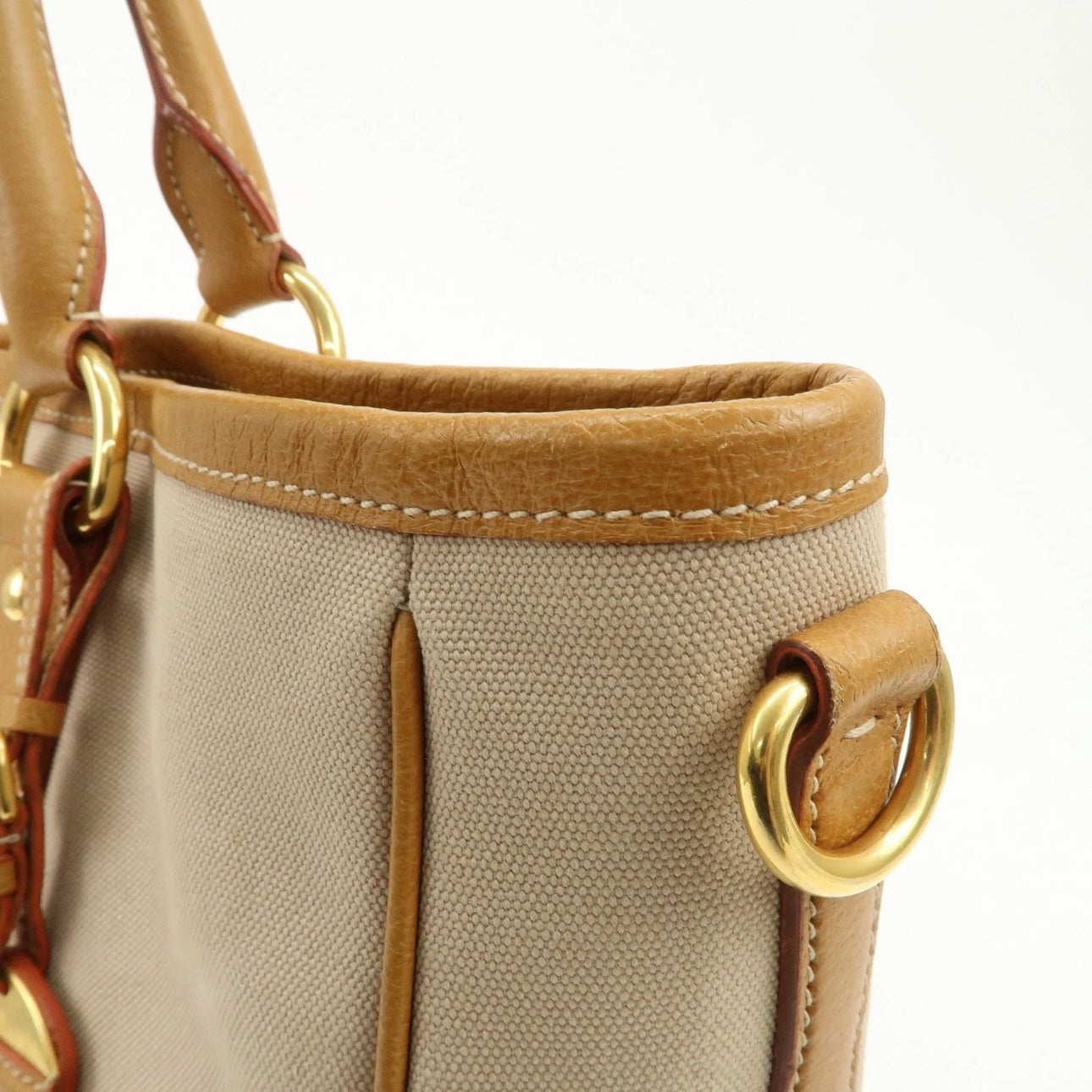PRADA Leather Canvas shoulder& hand bag