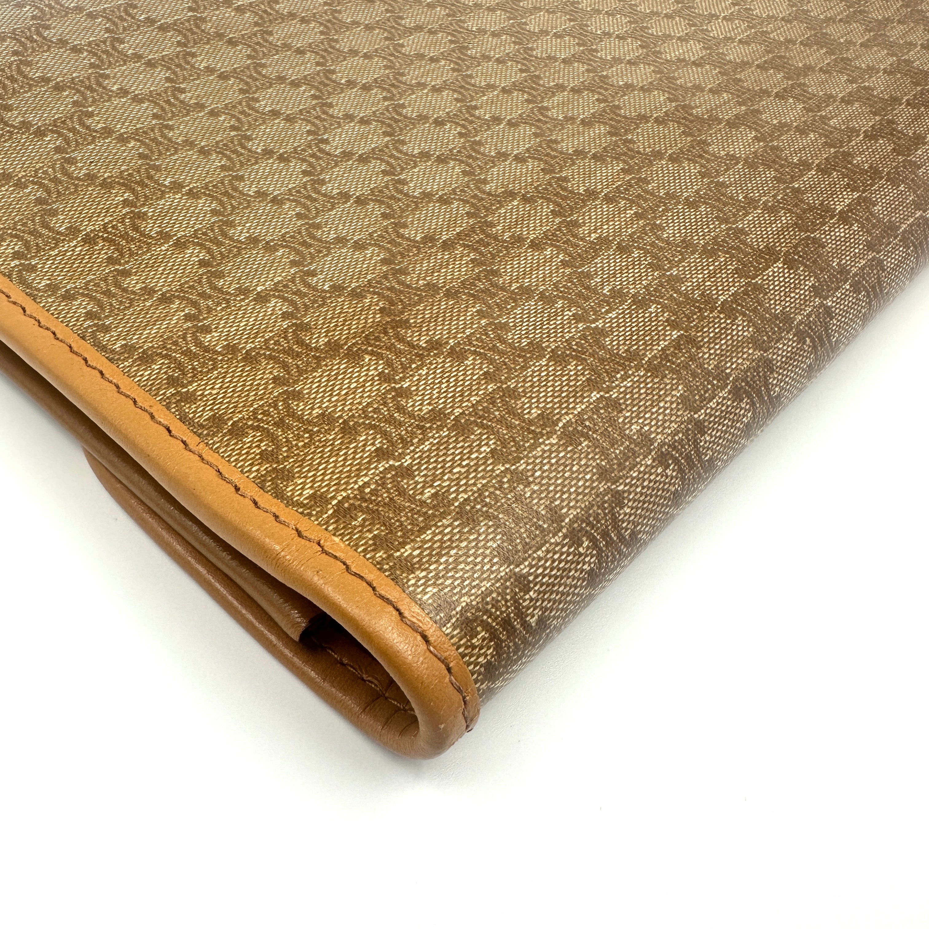 Celine Clutch Hand Bag Pouch Brown
