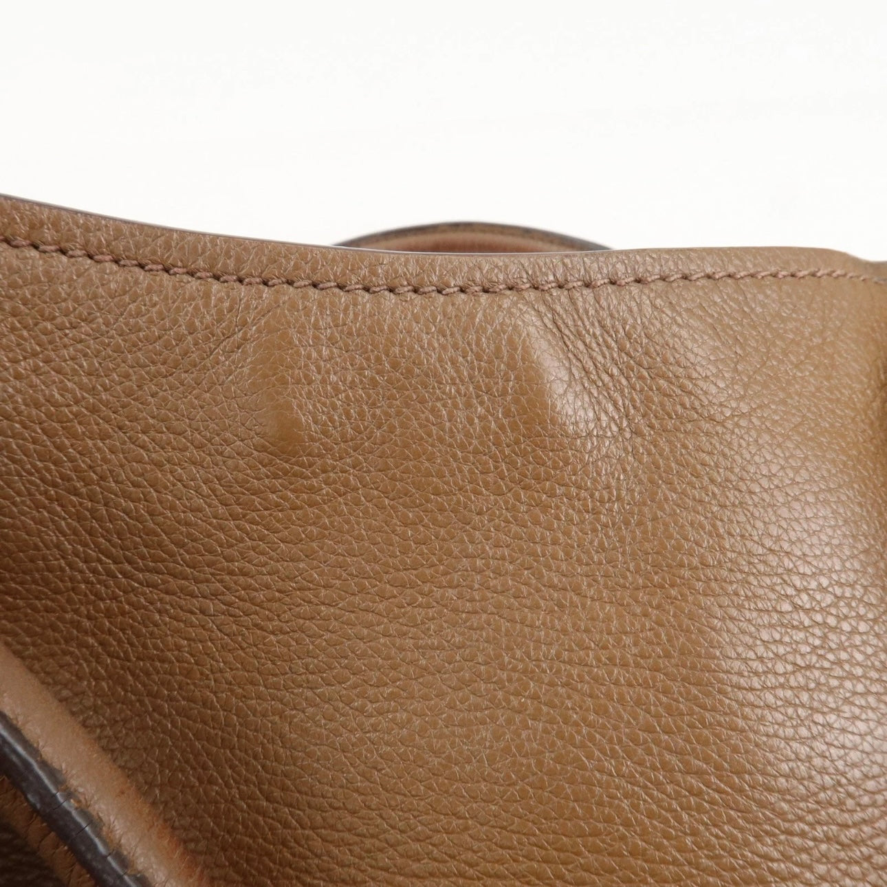 MIU MIU Vitello Phenix Leather Shoulder& Hand Bag Brown