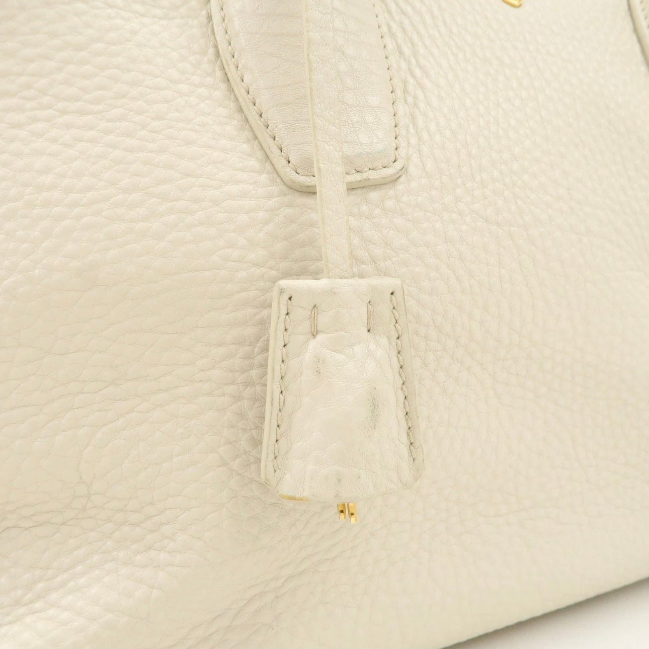 Prada Boston Hand Bag - Ivory, Leather