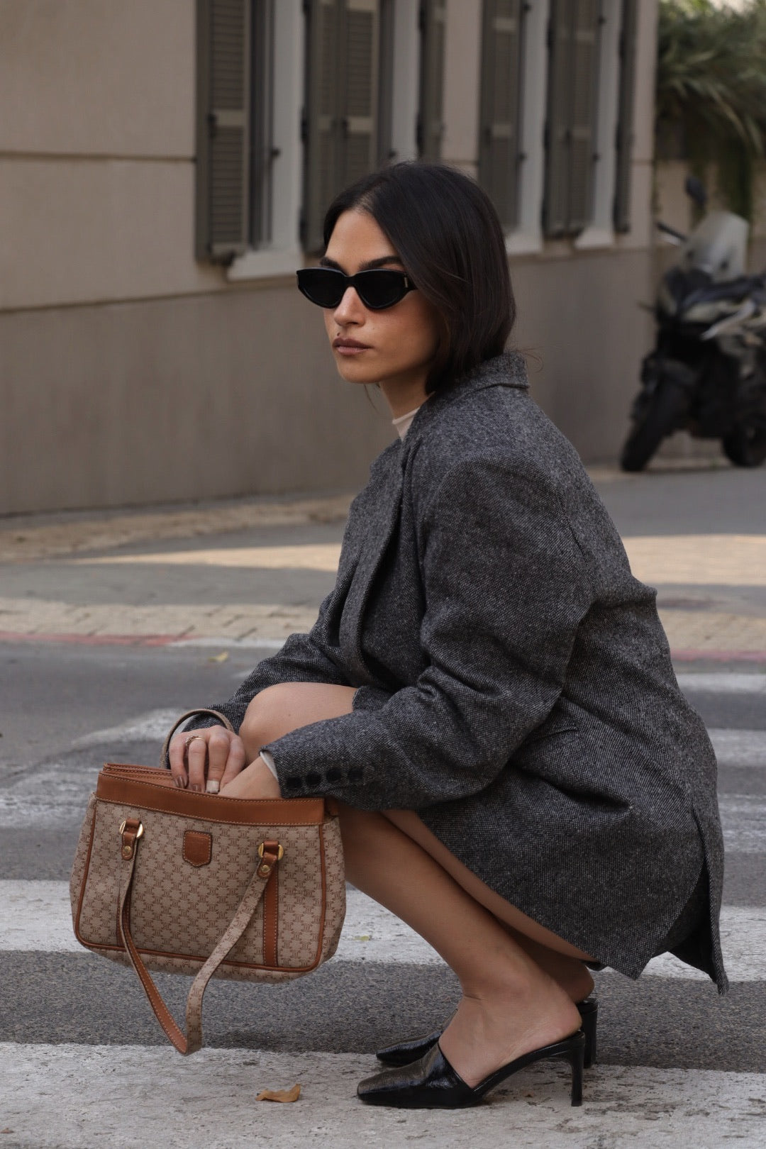 Celine Macadam Tote Bag - Beige, PVC Coated Canvas