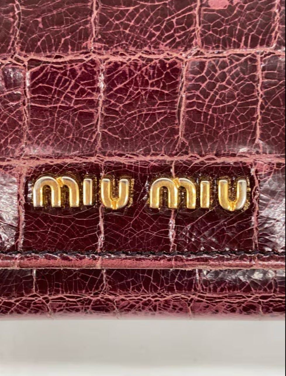 Miu Miu Croco purple wallet
