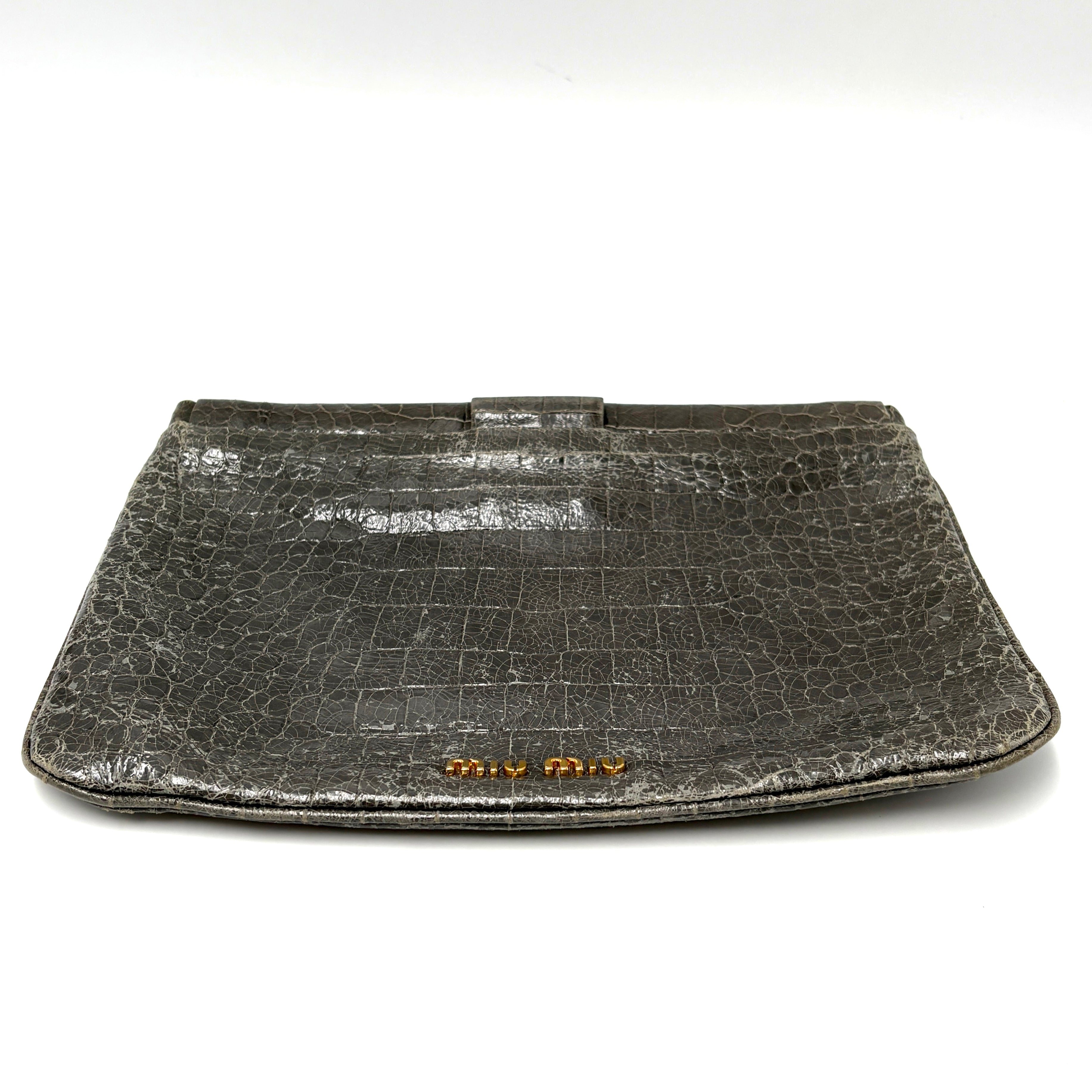 Miu Miu Croco Grey clutch bag