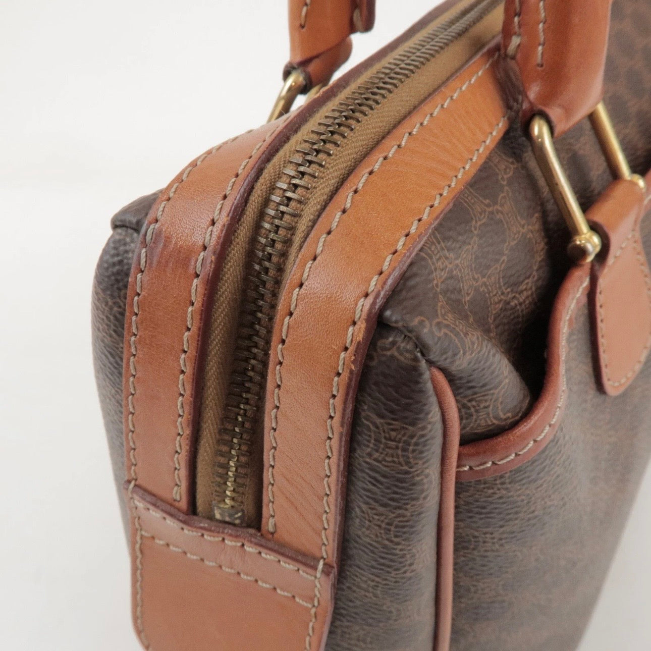 CELINE Macadam Boston Bag Hand Bag Brown