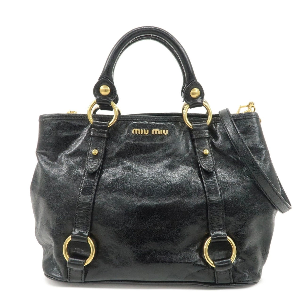 MIUMIU Leather Hand, crossbody Bag Black