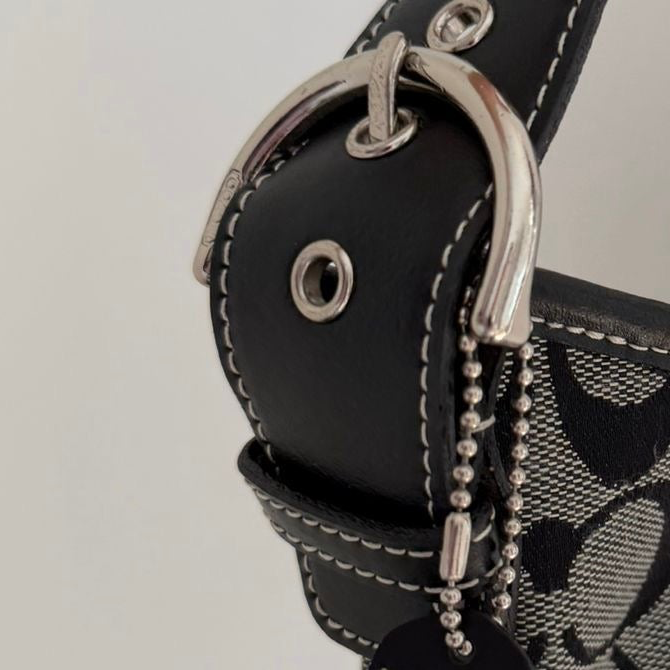 Coach Signature Black, Grey Shoulder Bag