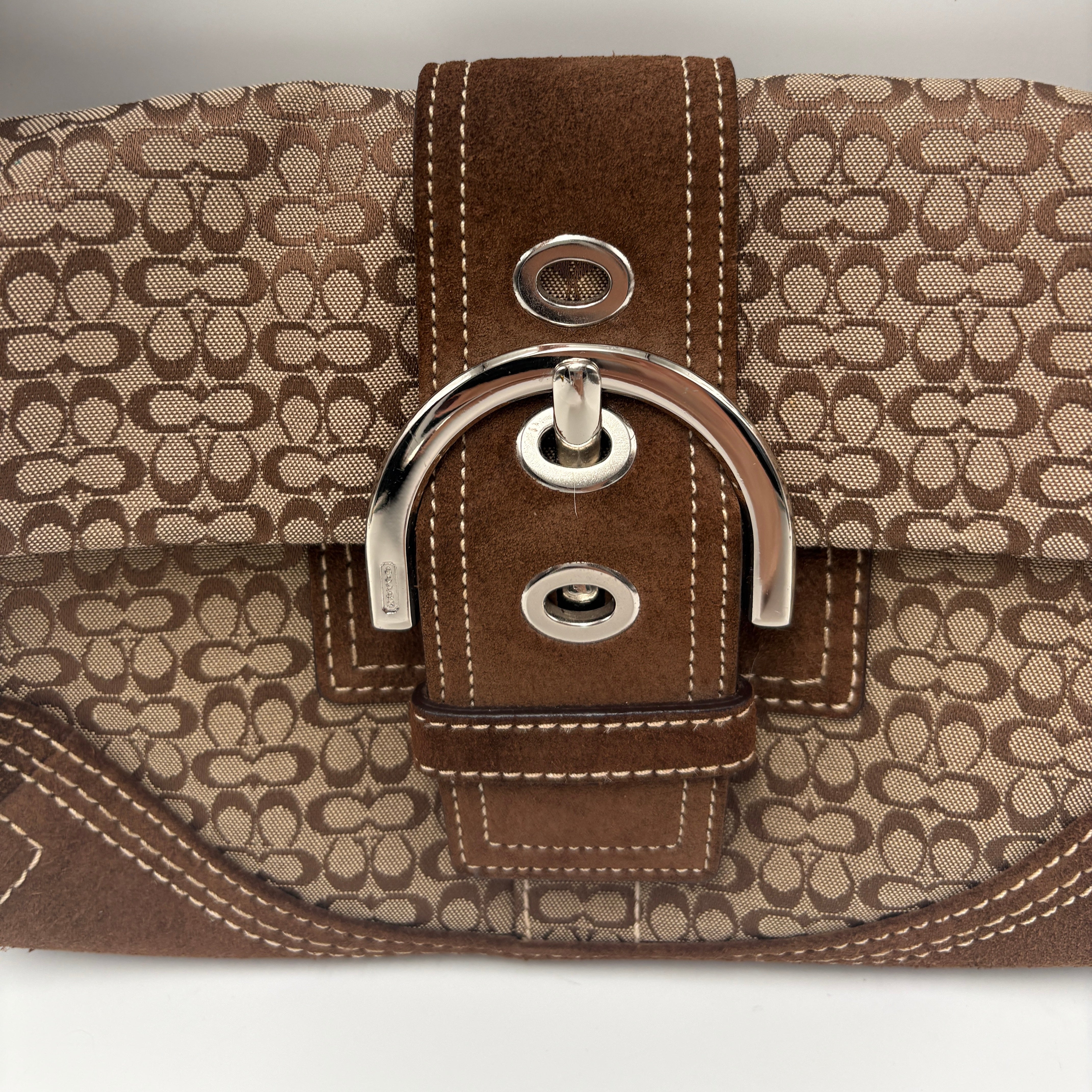 COACH SIGNATURE SUEDE BAG