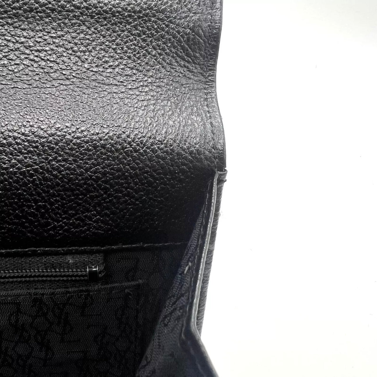 YVES SAINT LAURENT Clutch Bag Leather Black Vintage