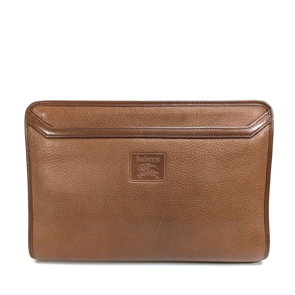 Burberrys Vintage Clutch Bag- Brown leather