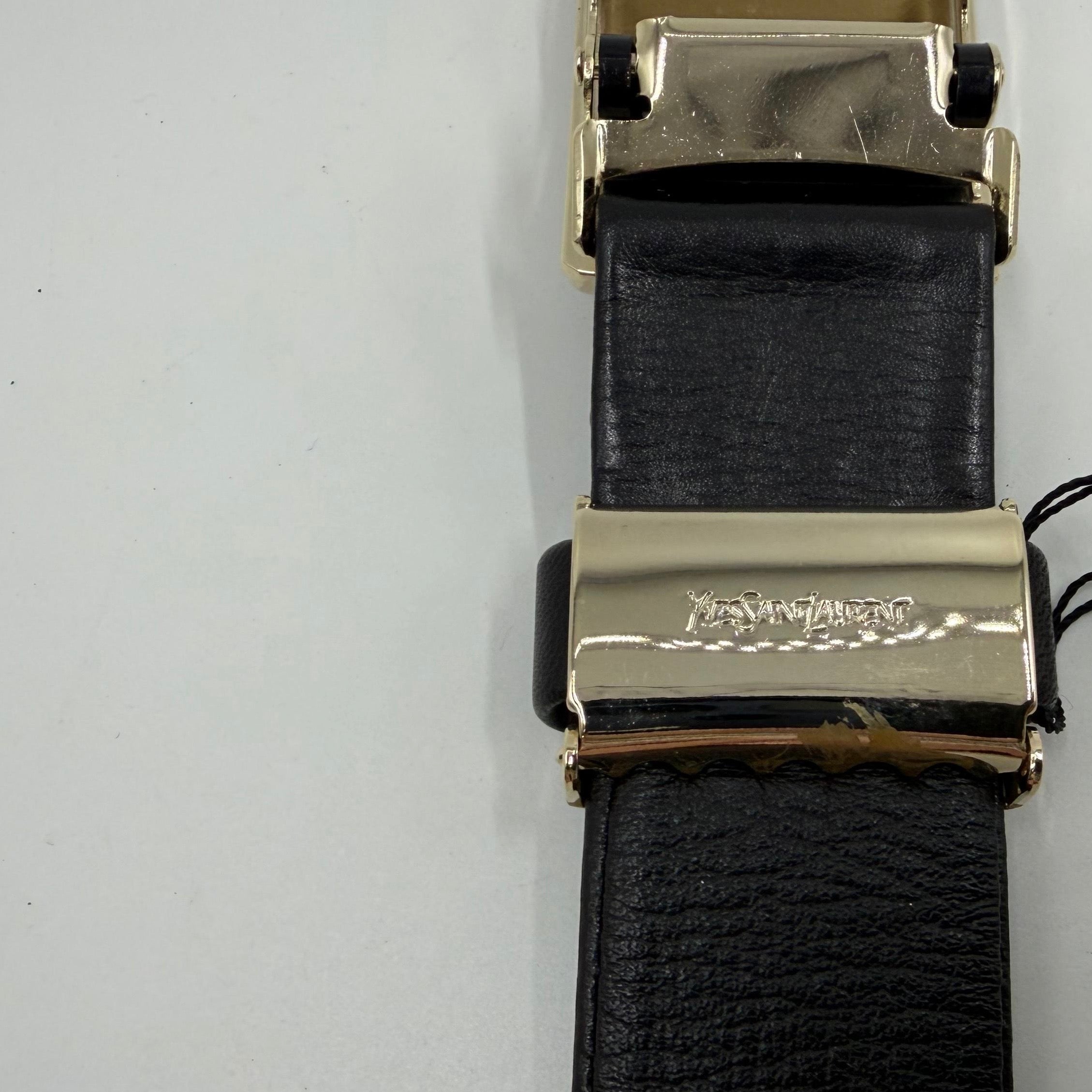 Saint Laurent Black Leather Belt