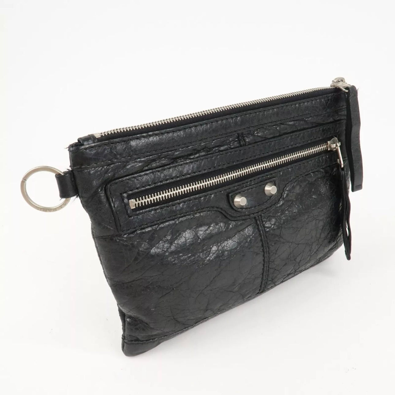 Baleciaga Leather Classic Clip M Clutch Bag