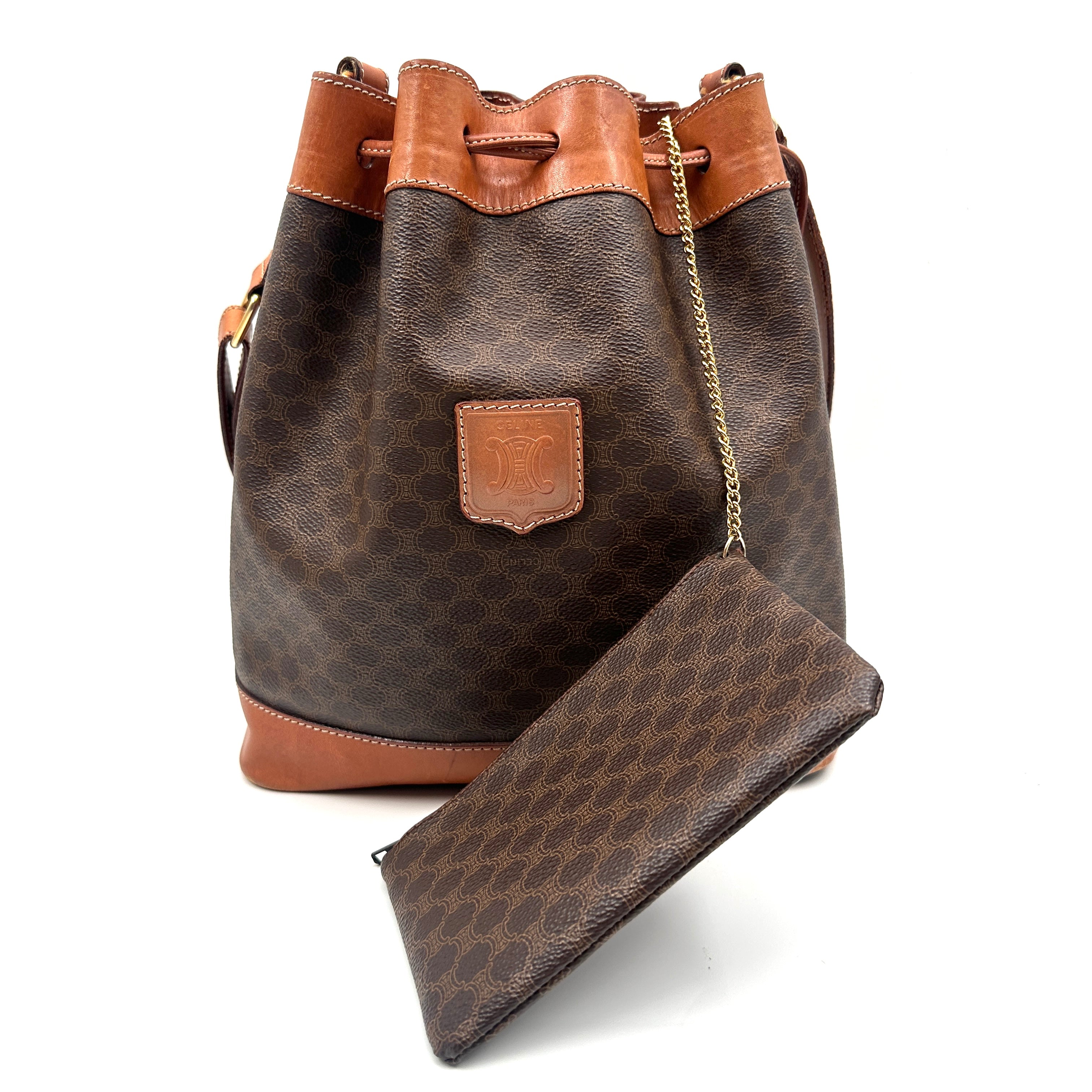 Macadam Bucket Shoulder Bag with wallet