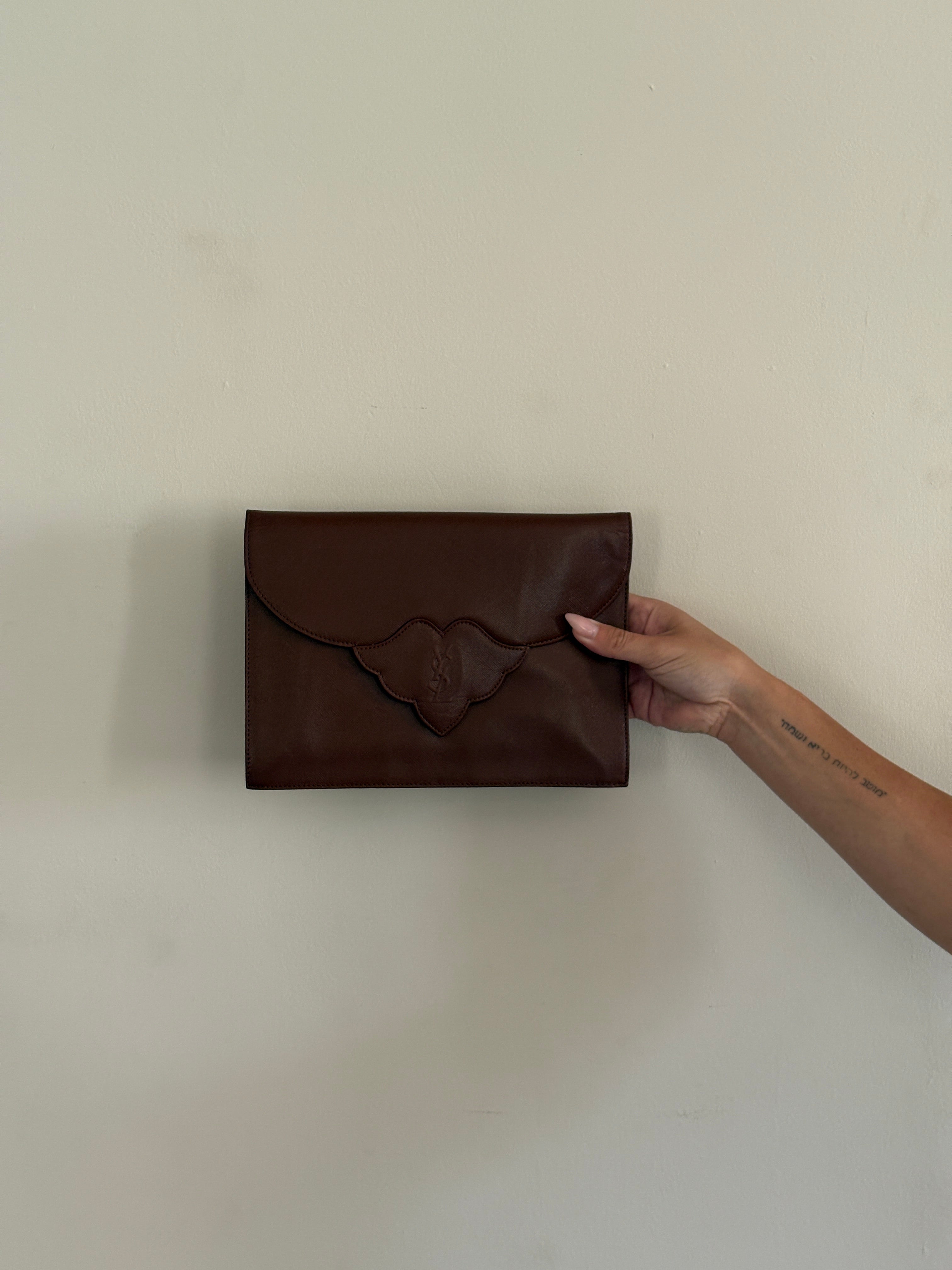 Saint Laurent Vintage Brown leather Clucth bag