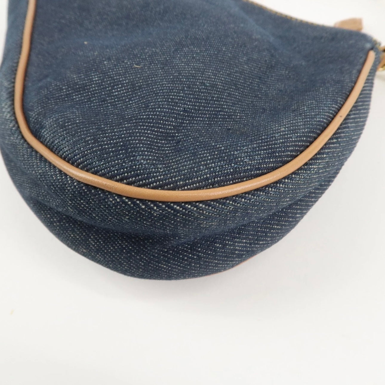 Christian Dior Saddle Pouch Denim Leather Hand Bag Shoulder Bag Indigo