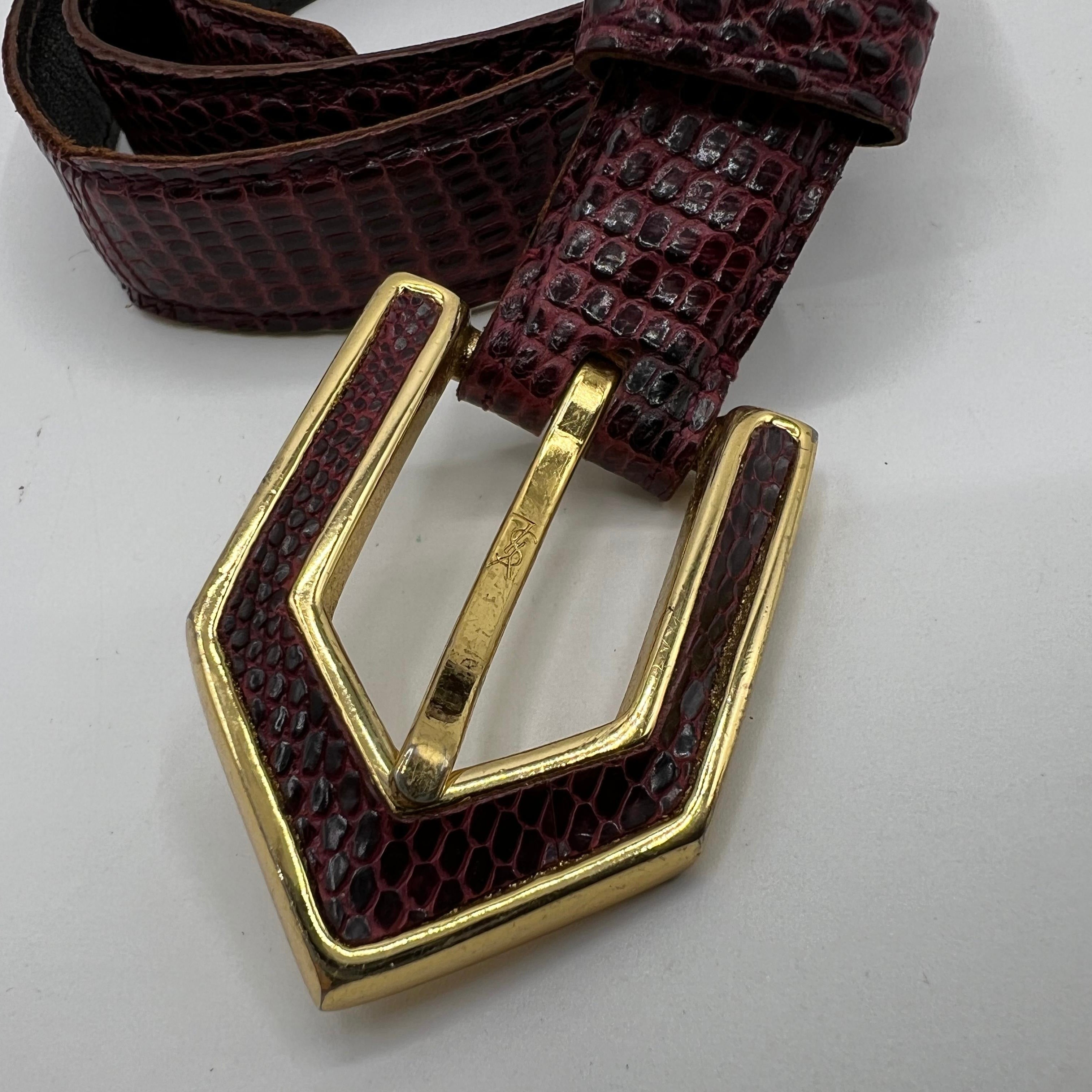 Yves Saint Laurent Vintage Burgundy Belt