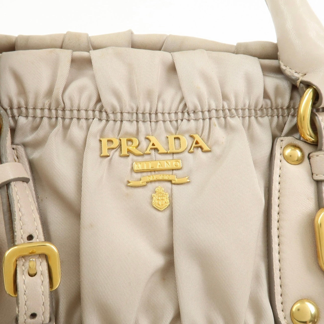 Prada Nylon Leather 2Way Bag- Gray