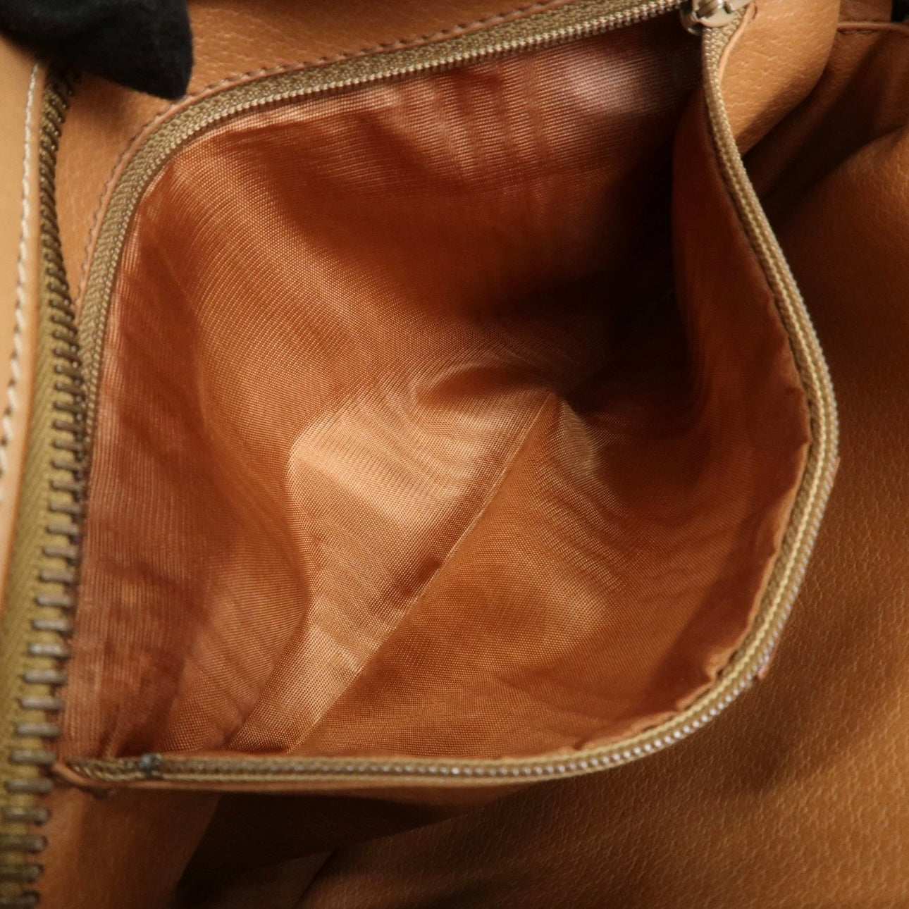 CELINE Macadam Leather Shoulder Bag Beige Brown Gold