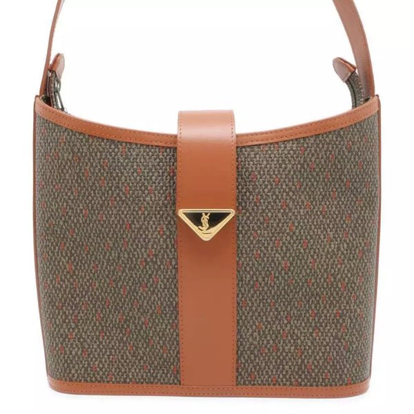 Shoulder Bag Leather Brown/Khaki