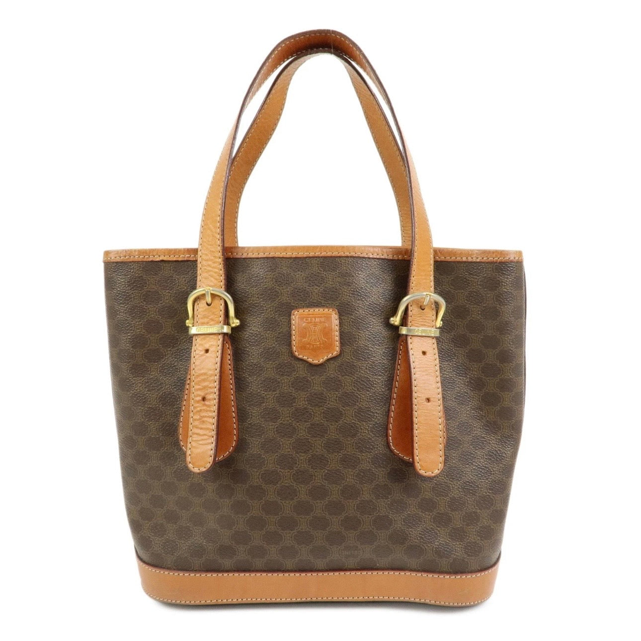 CELINE Macadam Tote Shoulder Bag Brown