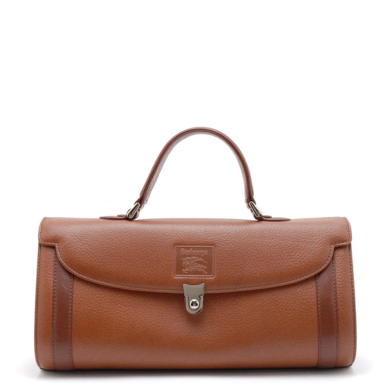 Burberry Burberrys Top Handel Handbag - Brown, Leather