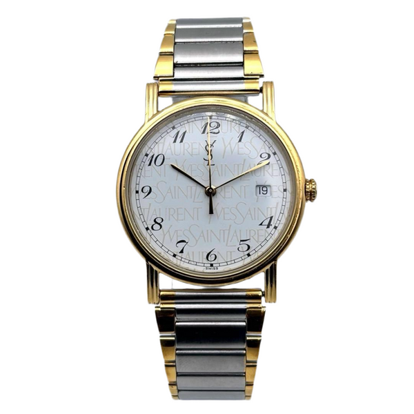 Yves Saint Laurent Date Quartz Watch - Silver, Metal 