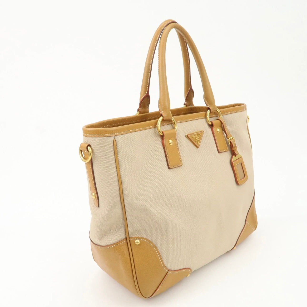 PRADA Leather Canvas shoulder& hand bag