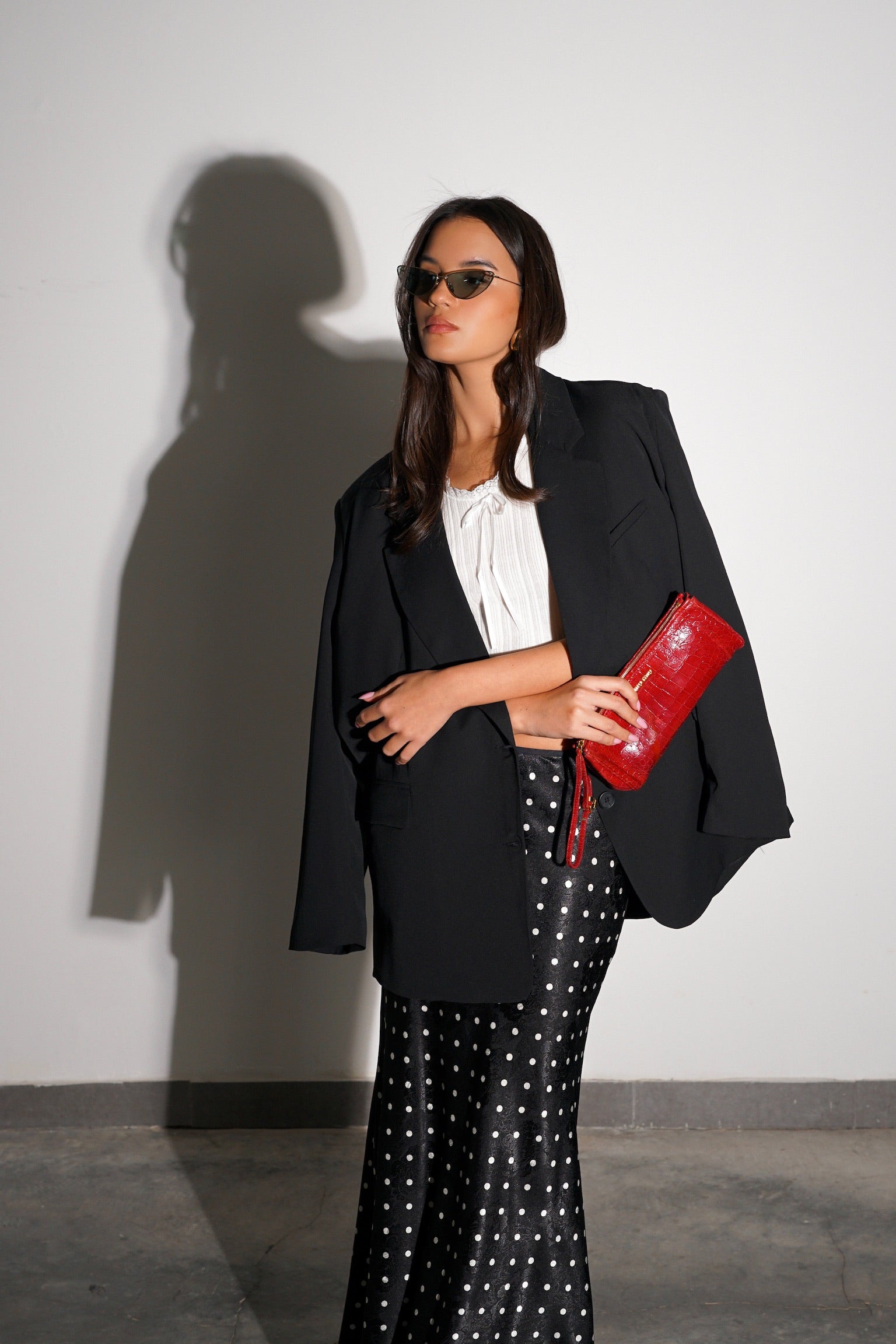 MIU MIU red clutch Croco