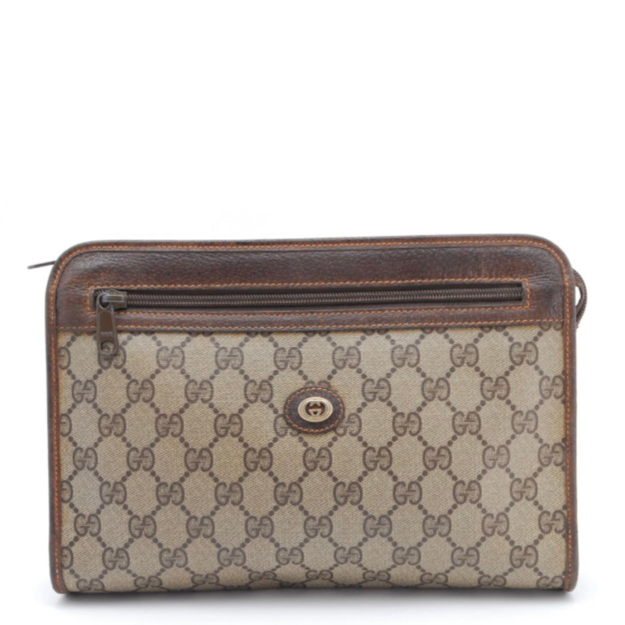Gucci Vintage Clutch Bag - Brown, PVC Leather