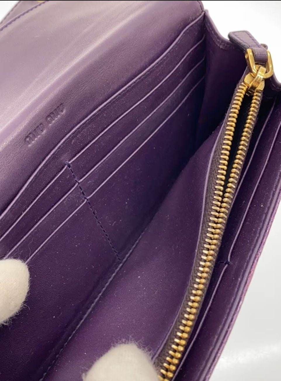 Miu Miu leather Purple Wallet