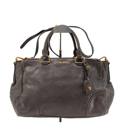 Miu Miu 2Way Satchel Handbag - Gray, Leather