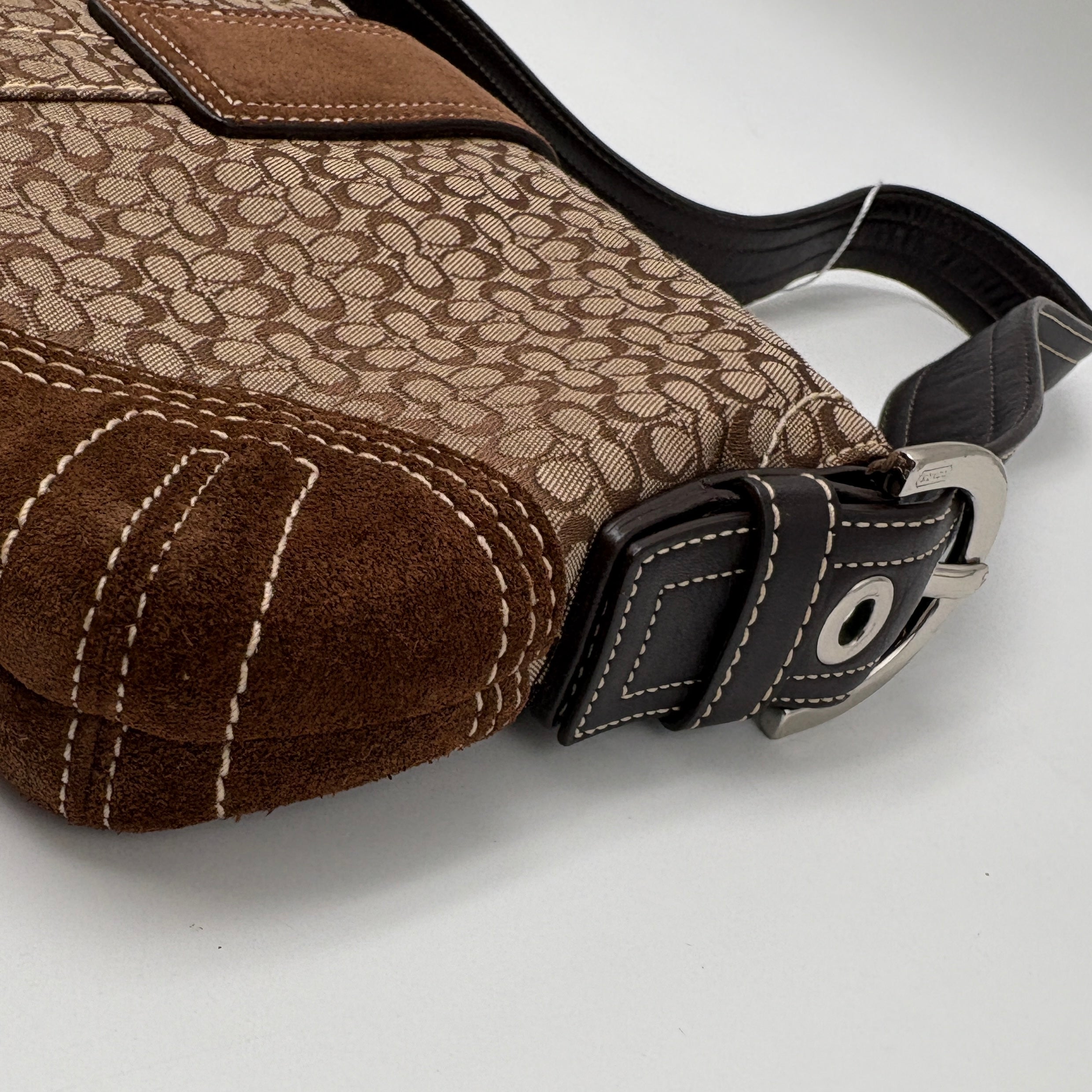 COACH SIGNATURE SUEDE BAG