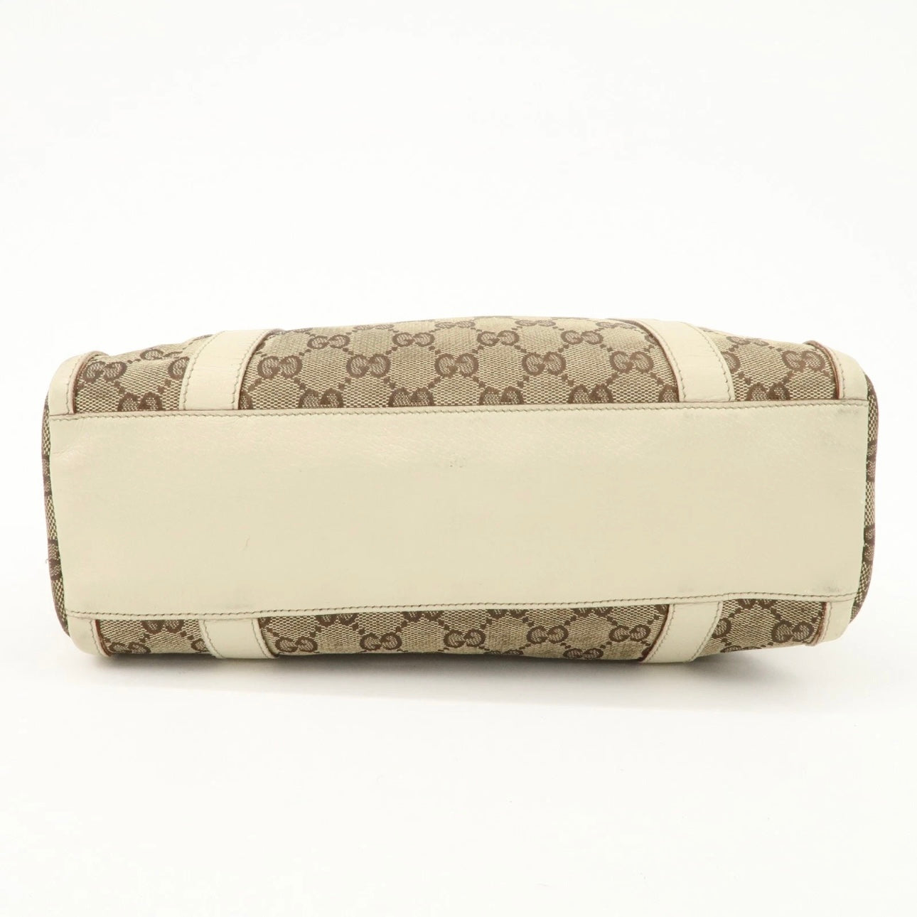 GUCCI Abbey GG Canvas Leather Boston Bag