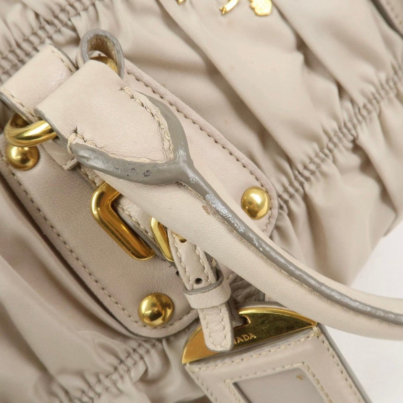 Prada Nylon Leather 2Way Bag- Gray