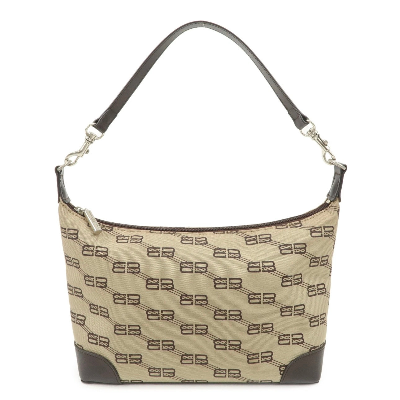 BALENCIAGA Leather Canvas Shoulder Bag