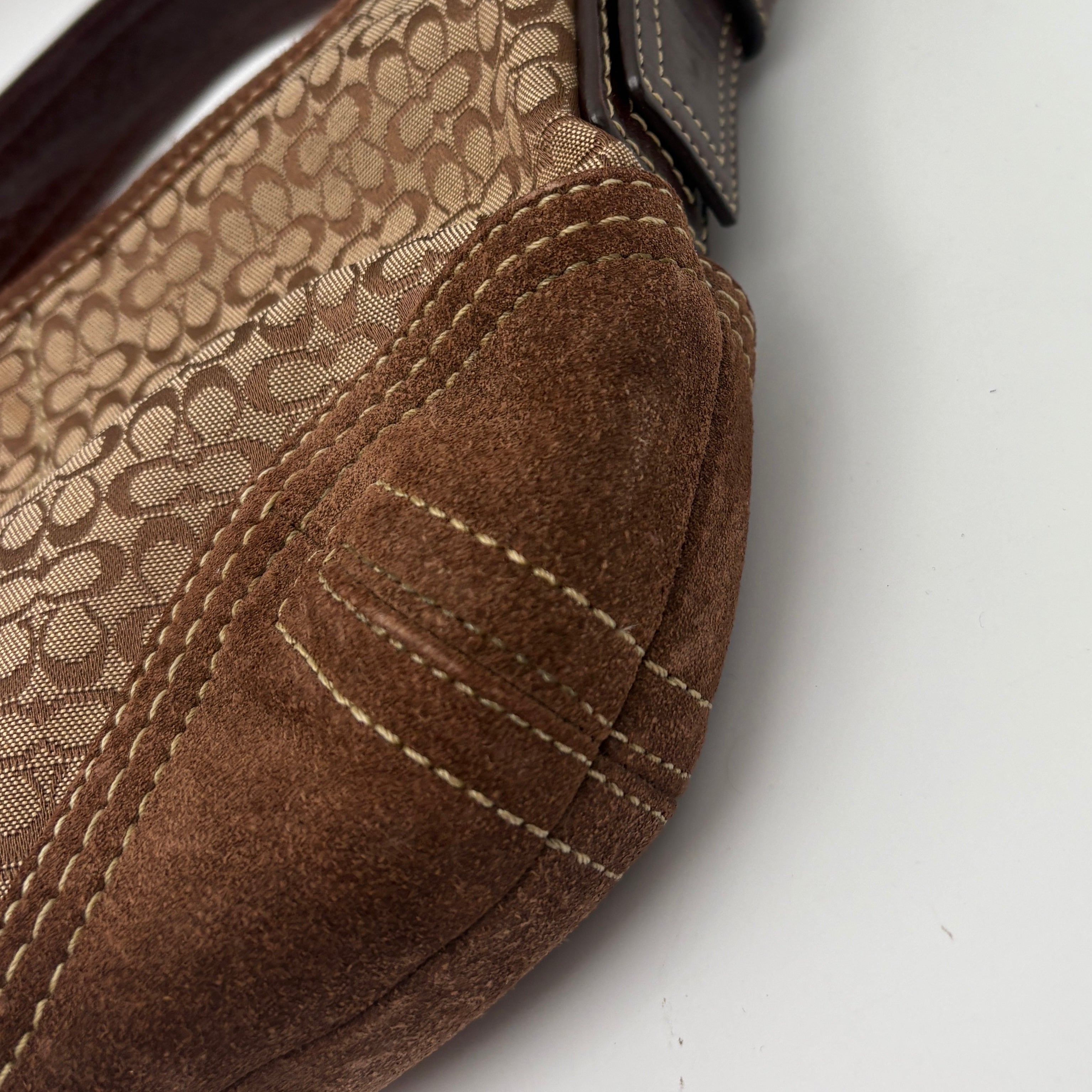 Coach Signature Suede Bag
